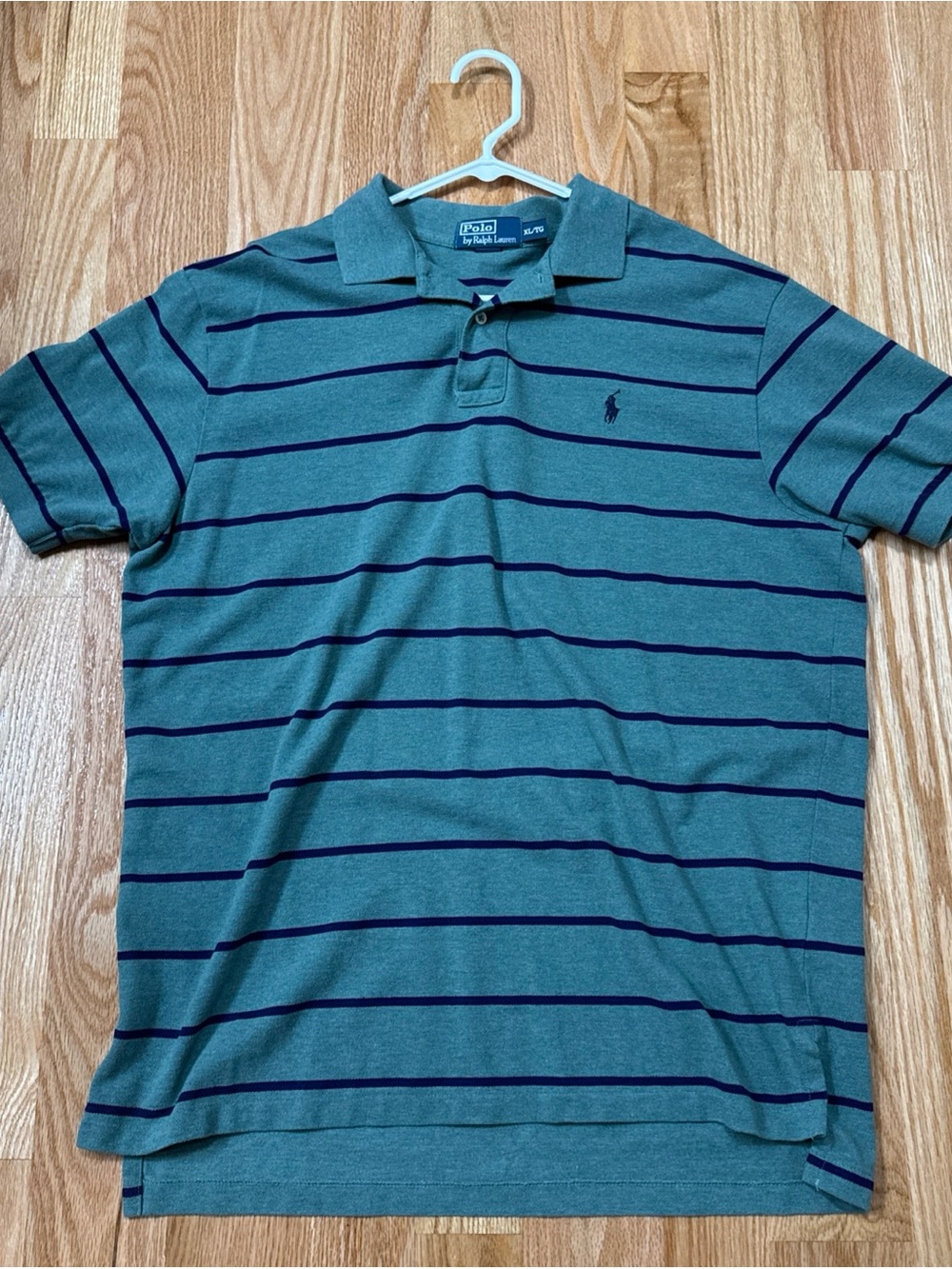 Vintage Polo Ralph Lauren Polo Shirt Men’s Size XL Green Navy Striped